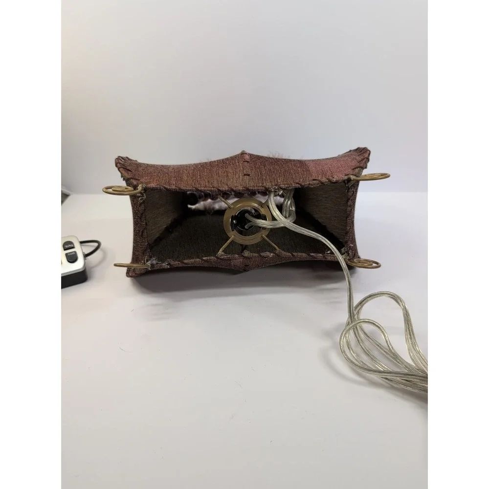 Vintage Style Boutique Purse Lamp Feathered Rare Handbag Light Fur‎ Beaded Deco